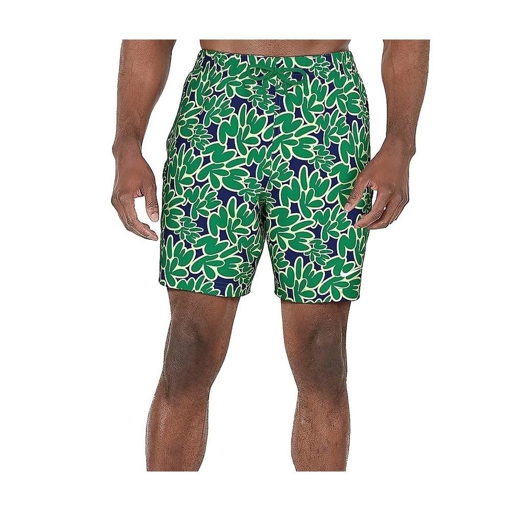 Nike Men Swim Breaker 7" Brief Lined Volley Shorts Green Bubble Graffiti NWT